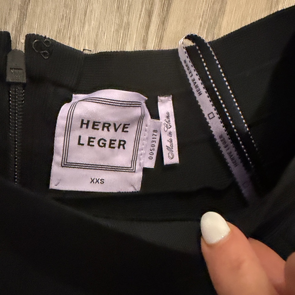 Herve Leger Black Off-Shoulder Midi Dress - Picture 2 of 6
